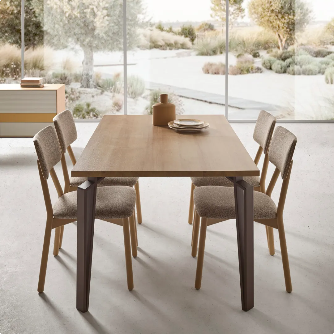 mesa de comedor madera neutra