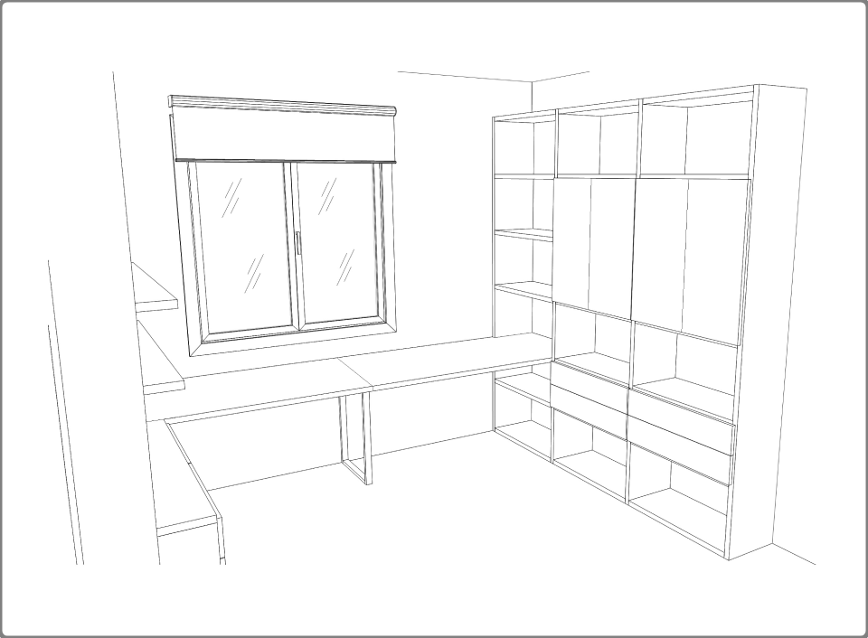 perspectiva pared proyecto despacho