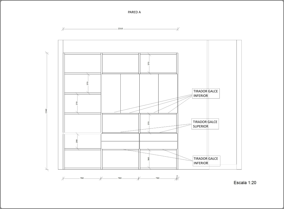 proyecto despacho planos pared a